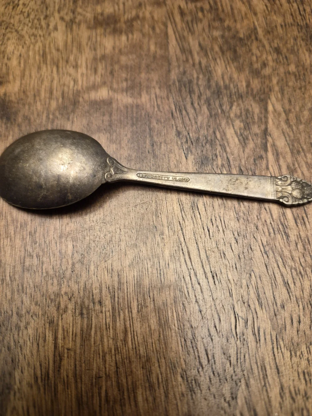 Oneida Silver-Tone Ornate Vintage Baby  Spoon Cedric Pattern 1933